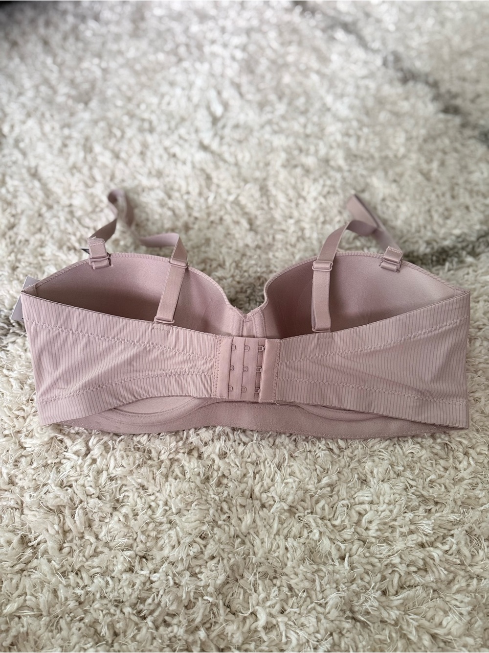 Women’s NAUTICA Neutral Colored Strapless Bra Subtle Ribbed Bra Size 38DD NWT - Picture 7 of 13